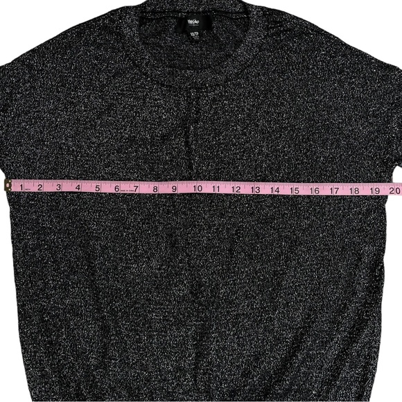 Mossimo size Xs oversized dark grey sweater, sparkly silver glittery design EUC - Picture 8 of 12